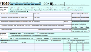 Formato del Formulario 1040 IRS